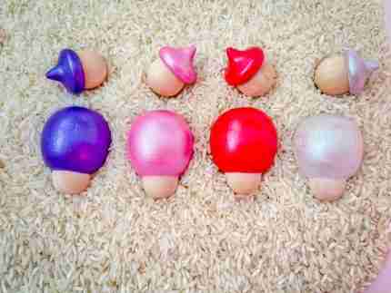 Valentines day wooden sensory bin accessories