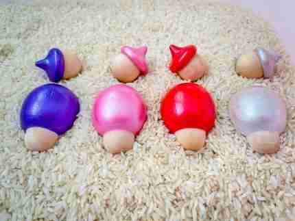 Valentines day wooden sensory bin accessories