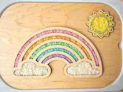 Pastel Rainbow Sensory Rice - Image 8
