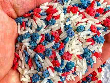 Patriotic Sensory Rice With Stars