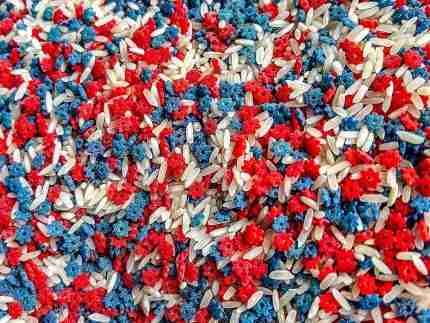 Patriotic Sensory Rice With Stars