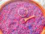 pink and purple sensory rice