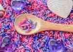 pink and purple sensory rice