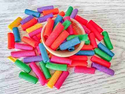 Rainbow Rigatoni Pasta Sensor Bin Filler