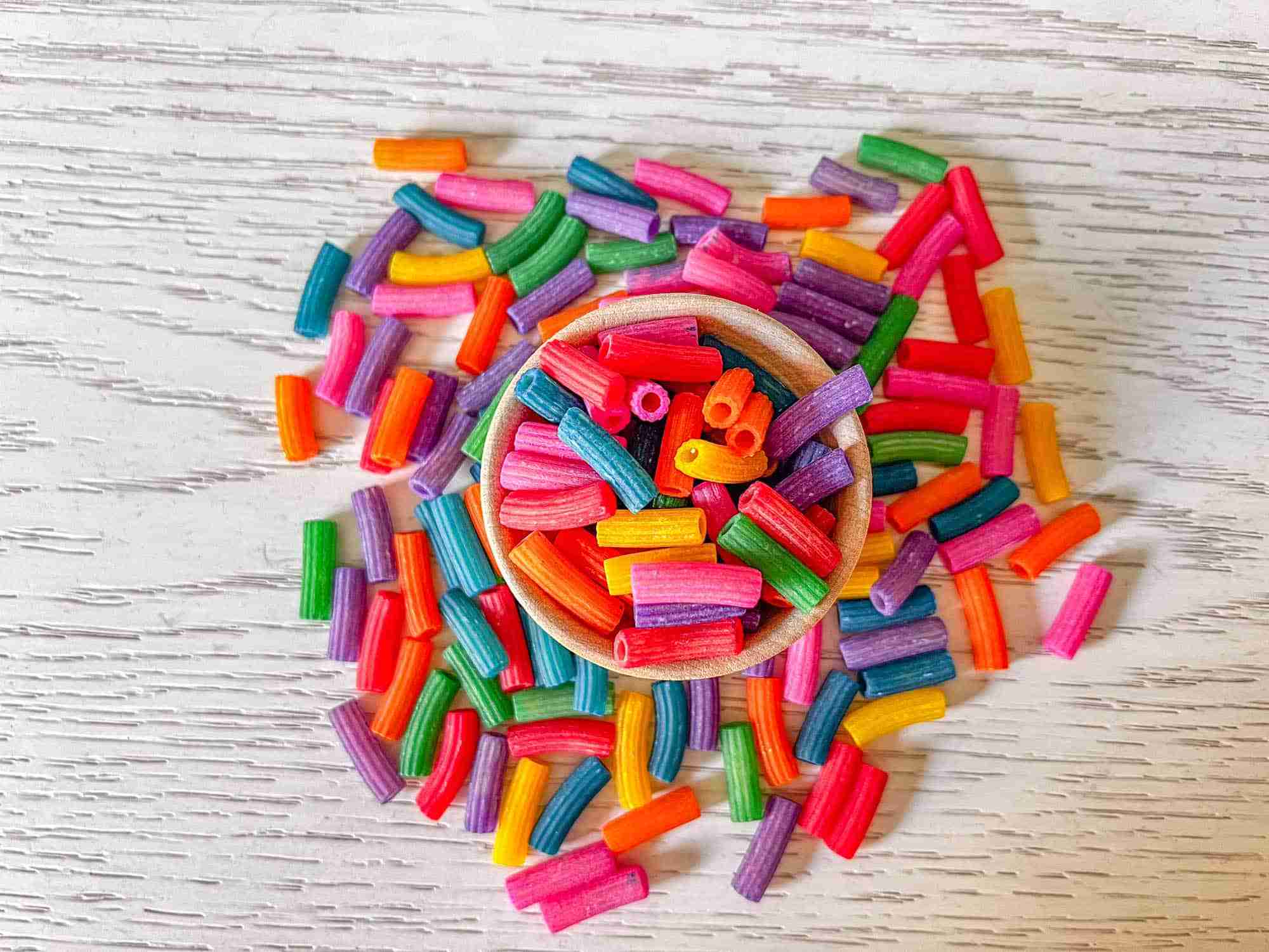 Rainbow Ziti Pasta Sensory Filler | Sensory-N-Stuff