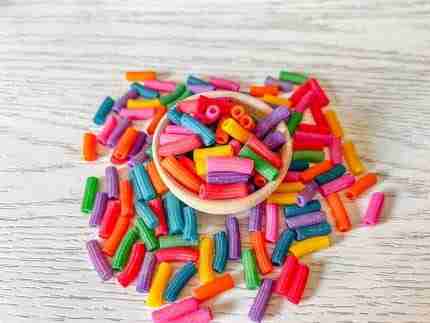 Rainbow Ziti Pasta Sensor Bin Filler