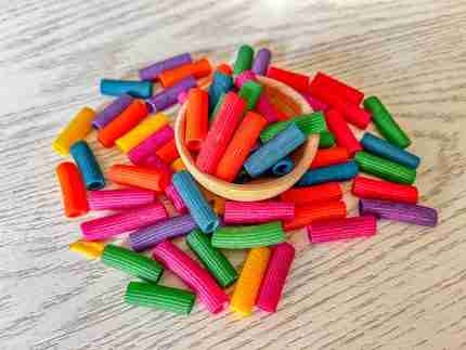 Rainbow Rigatoni Pasta Sensor Bin Filler