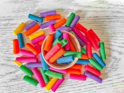 Rainbow Rigatoni Pasta Sensor Bin Filler