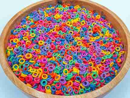 Rainbow O-Shaped Pasta Sensory bin Filler