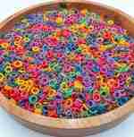 Rainbow O-Shaped Pasta Sensory bin Filler