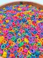 Rainbow O-Shaped Pasta Sensory bin Filler