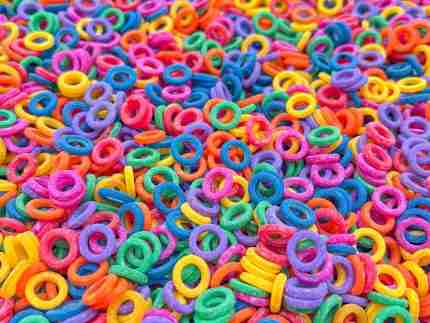 Rainbow O-Shaped Pasta Sensory bin Filler