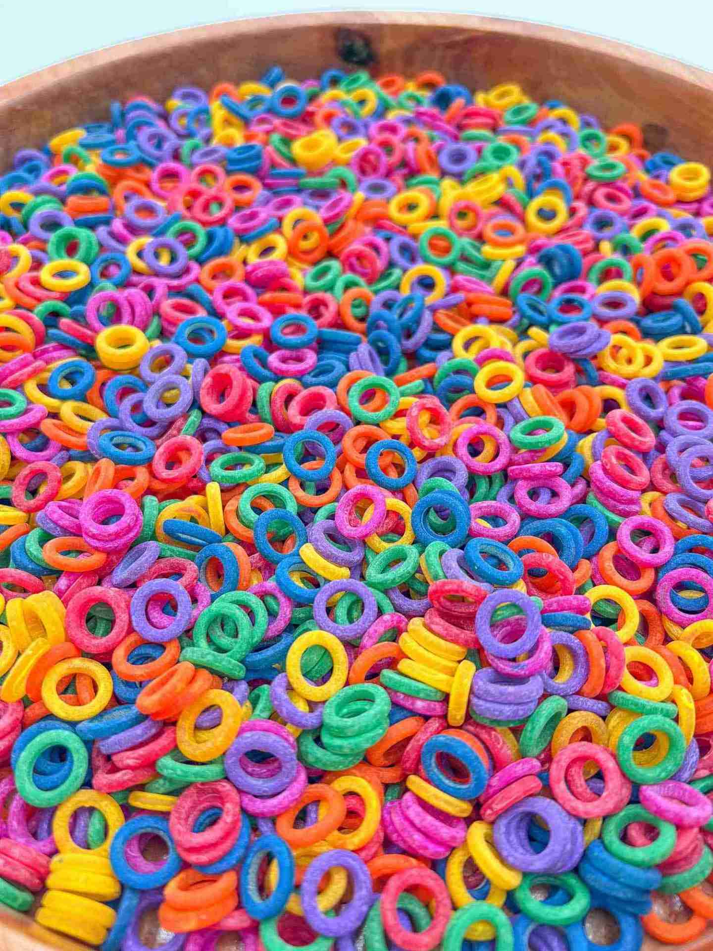 Rainbow O-Shaped Pasta Sensory bin Filler Rainbow O-Shaped Pasta Sensory bin Filler