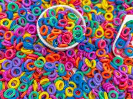 Rainbow O-Shaped Pasta Sensory bin Filler