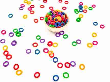 Rainbow O-Shaped Pasta Sensory bin Filler