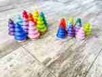 Wooden rainbow trees for sensory play
