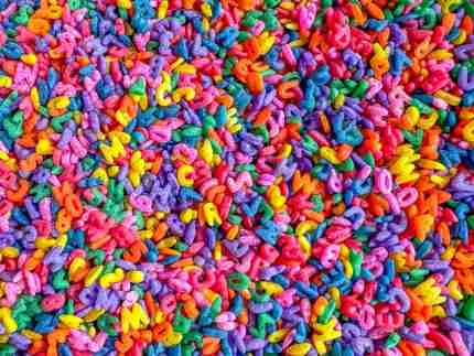 Rainbow Alphabet Pasta sensory filler
