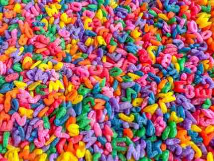 Rainbow Alphabet Pasta sensory filler