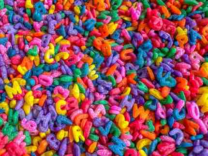 Rainbow Alphabet Pasta sensory filler