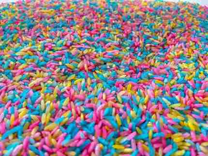 Spring Colored Sensory Rice