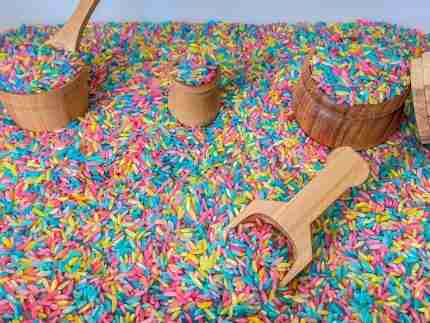 Spring Colored Sensory Rice