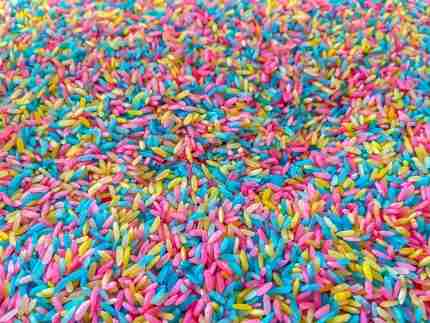 Spring Colored Sensory Rice