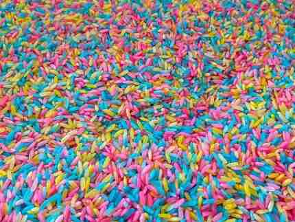 Spring Colored Sensory Rice