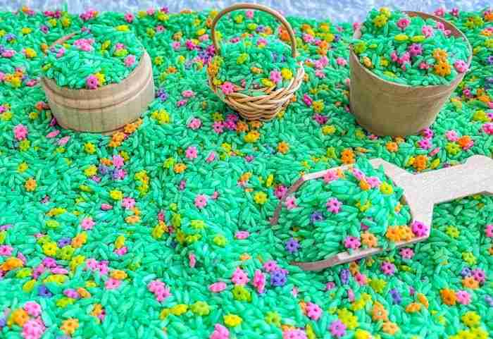 Spring Rice Decoration Sensory Bin Filler - Spring Rice and Flowers | Sensory-N-Stuff