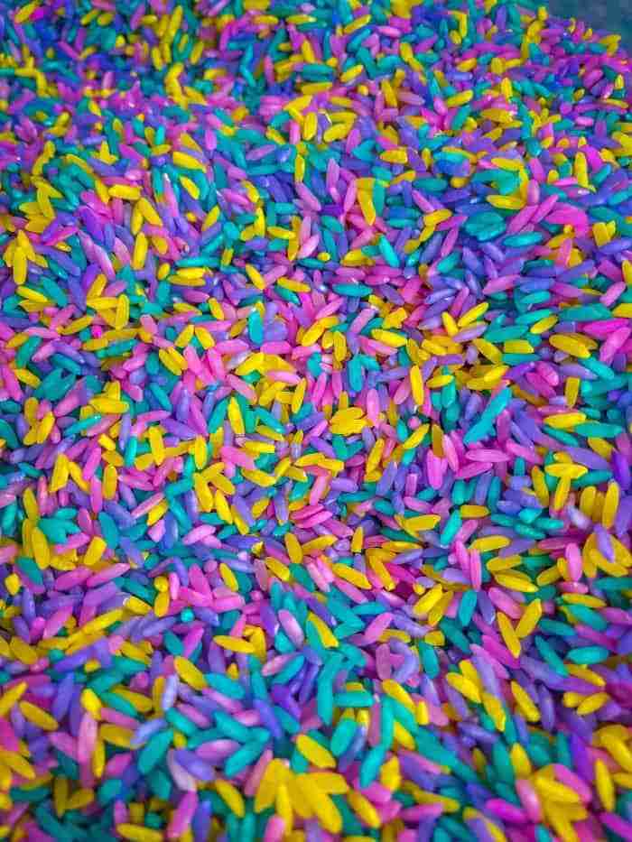 Spring Sensory Rice #2 - Sensory-N-Stuff