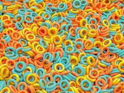 Summer O-Shaped Pasta Sensory bin Filler