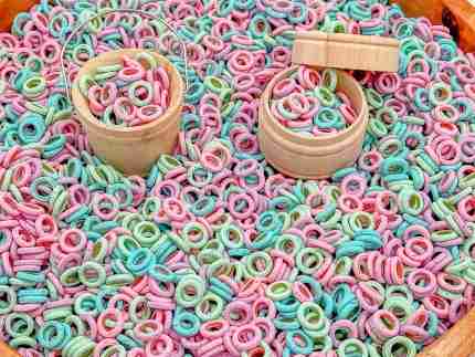 Summer O-Shaped Pasta Sensory bin Filler