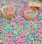 Summer O-Shaped Pasta Sensory bin Filler