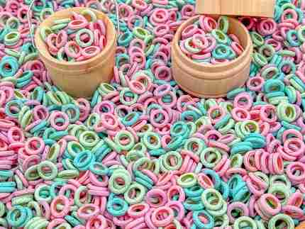 Summer O-Shaped Pasta Sensory bin Filler