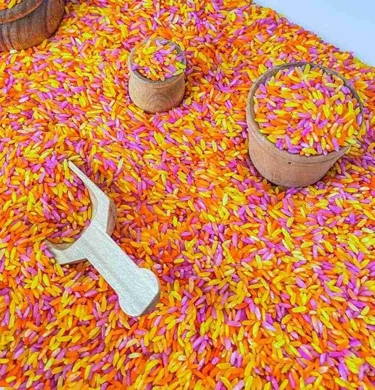 Summer Colored Rice For Sensory Bin | Sensory-N-Stuff