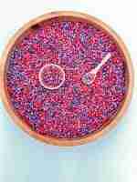 Shimmery valentines day pasta sensory filler