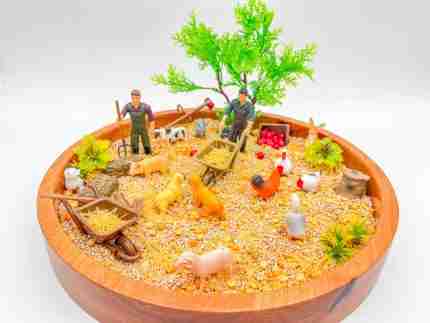 fall themed farming sensory bin