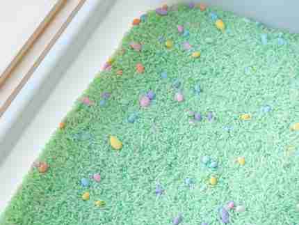 Easter Egg Hunt Sensory Rice