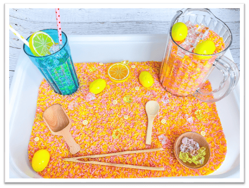 A colorful rice with lemons and oranges