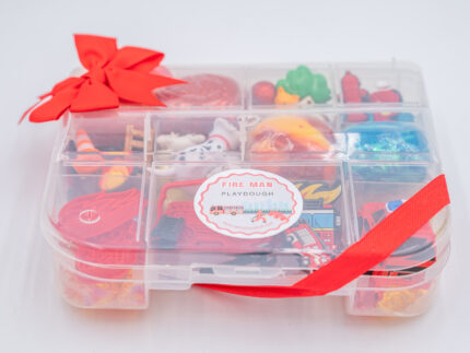 Deluxe Firefighter Play-Doh Kit with colorful dough, fire trucks, Dalmatians and firefighter rescue accessories