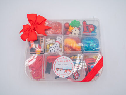 Deluxe Firefighter Play-Doh Kit with colorful dough, fire trucks, Dalmatians and firefighter rescue accessories