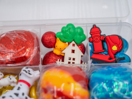 Deluxe Firefighter Play-Doh Kit with colorful dough, fire trucks, Dalmatians and firefighter rescue accessories