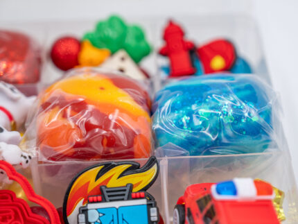 Deluxe Firefighter Play-Doh Kit with colorful dough, fire trucks, Dalmatians and firefighter rescue accessories