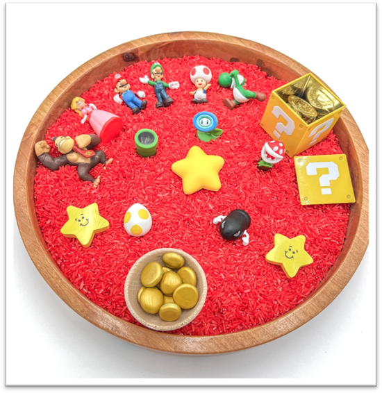 A bowl of red rice with toys and gold coins

AI-generated content may be incorrect.