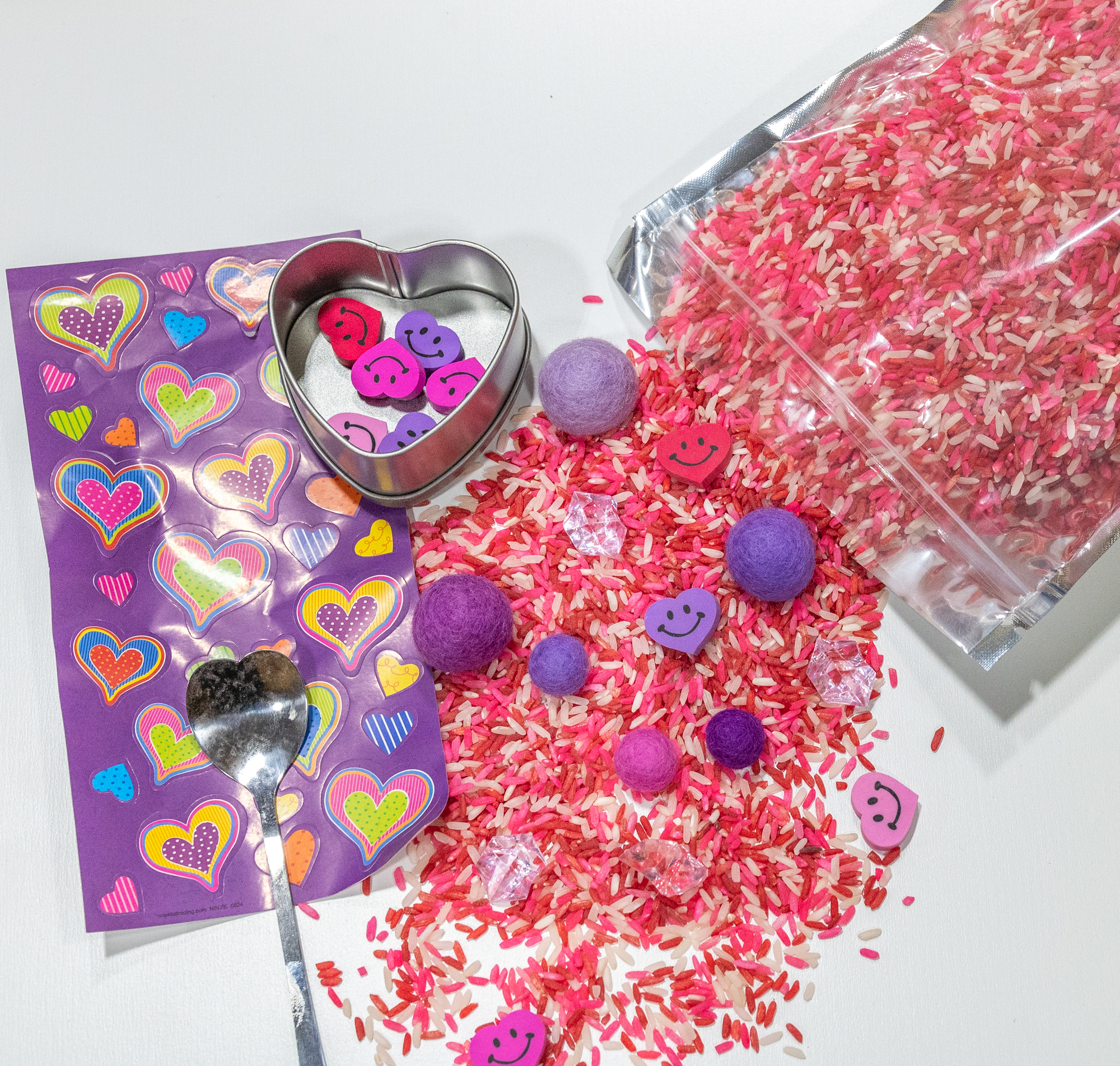 Heart Sticker Valentine's Day Budget Bag-3 Heart Sticker Budget Bag - Image 1