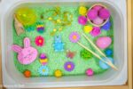 Easter Sensory Bin w/ Tongs