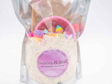 Ice Cream Cloud Dough Budget Bag with moldable cloud dough ice cream cup candy charms and gems