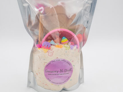 Ice Cream Cloud Dough Budget Bag with moldable cloud dough ice cream cup candy charms and gems