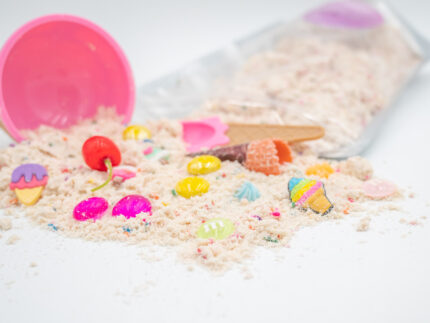 Ice Cream Cloud Dough Budget Bag with moldable cloud dough ice cream cup candy charms and gems