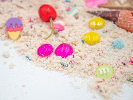 Ice Cream Cloud Dough Budget Bag with moldable cloud dough ice cream cup candy charms and gems