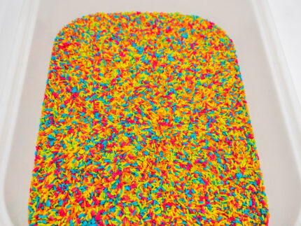 Neon Rainbow Rice sensory filler